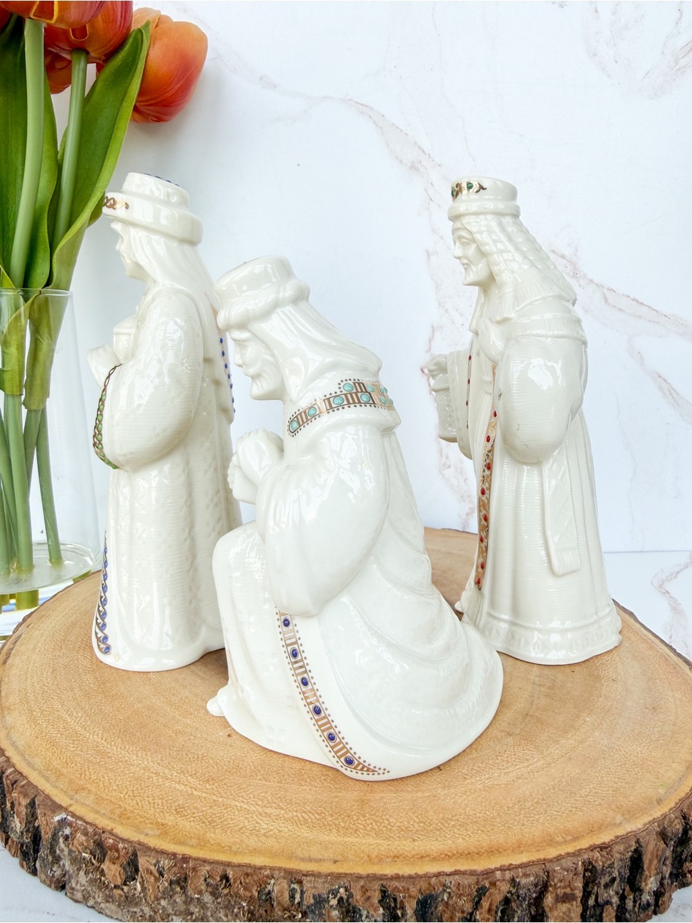 Vintage Lenox Bejeweled Porcelain Three Kings Wisemen - Complete set of 3 - Picture 5 of 9